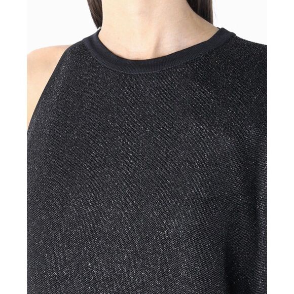 NWT $2750 Balmain Asymmetric One Shoulder Metallic-Knit Argent Noir Dress Sz 36 - Picture 7 of 15